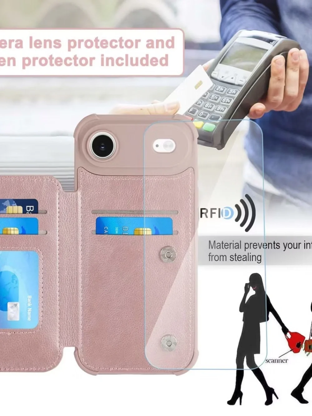 iPhone Air Wallet Case with RFID Blocking Card Holder